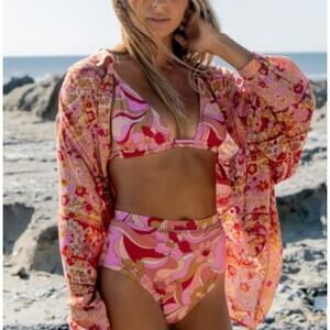 Billabong Pretty Groovy High Waisted Bikini Bottoms Size S